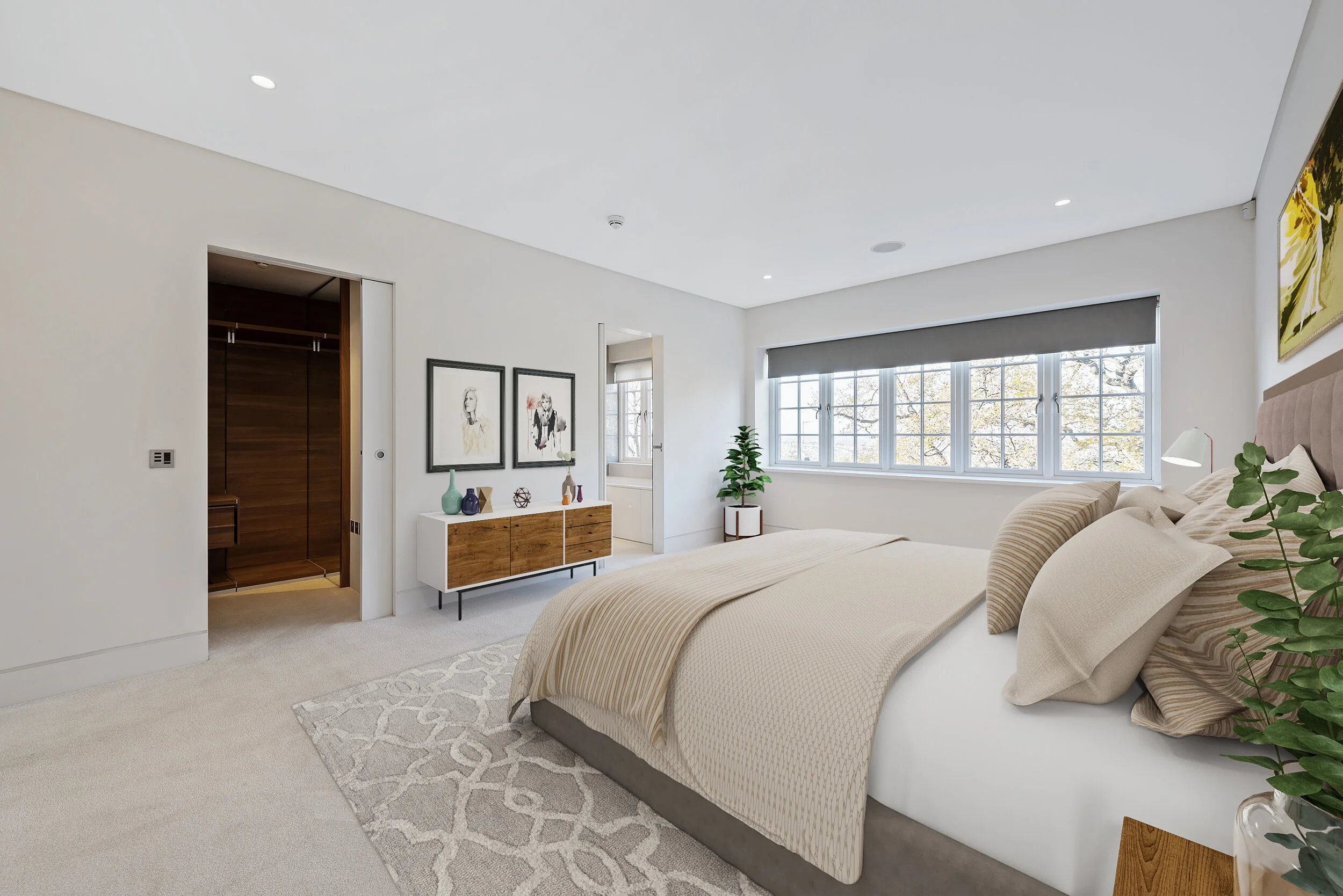 Staged designer furniture visual after premium staging visualization